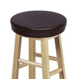 Shinnwa Round Stool Cushions with Elastic Waterproof Leather Covers and Non Slip Bottom for Bar Stool Round Foam Padded Seat Cushion Cover 14 Inch Brown