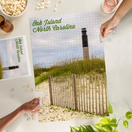 Oak Island, North Carolina, Lighthouse (1000 Piece Puzzle, Challenging Jigsaw Puzzle for Adults, Made in USA)