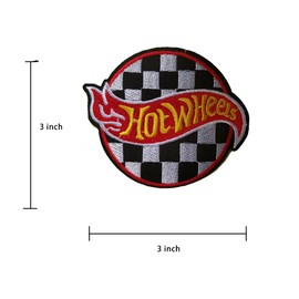 Yerchic Hot Embroidery Wheels Patch Iron On Sew On Patches for Jacket Shirts Jeans Backpack Sewing Decorating DIY Craft 3IN(3 pcs)