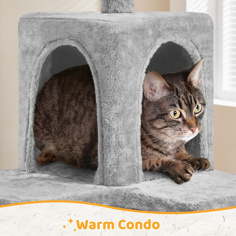 Yaheetech Cat Tree Tower Kitten Condo Scratching Post with Hammock