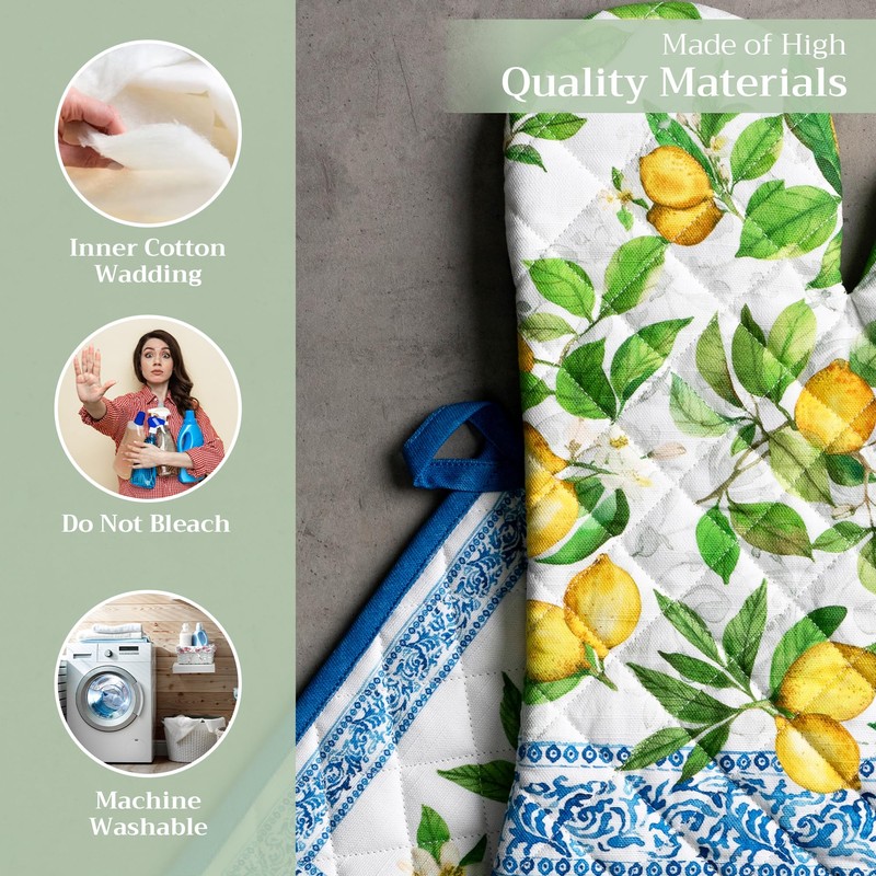 Maison d' Hermine Oven Mitt & Pot Holder 100% Cotton