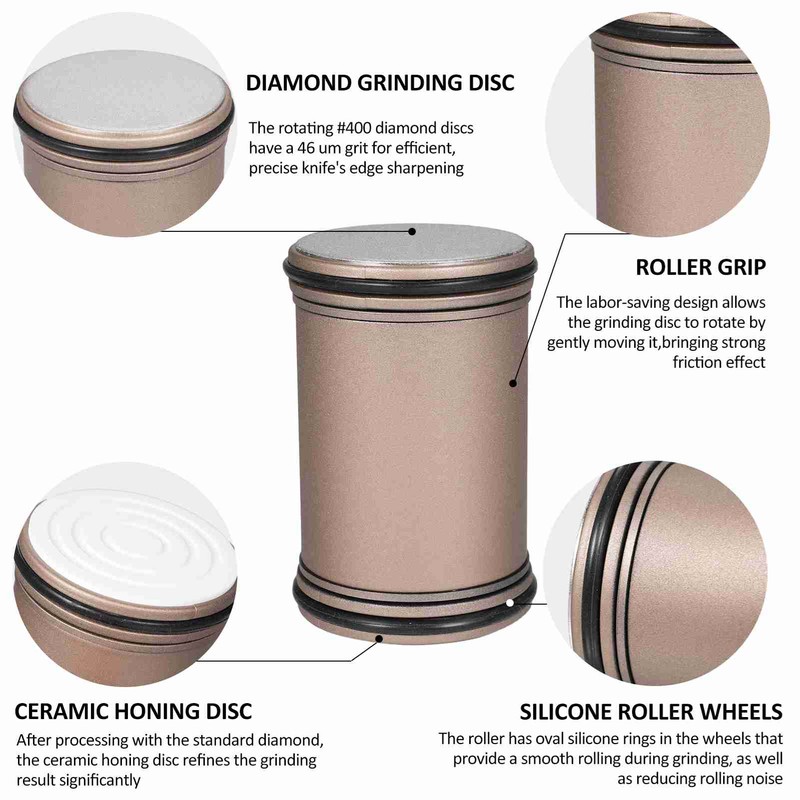 Rolling Knife Sharpener - Knife Sharpening Tool with Diamond and