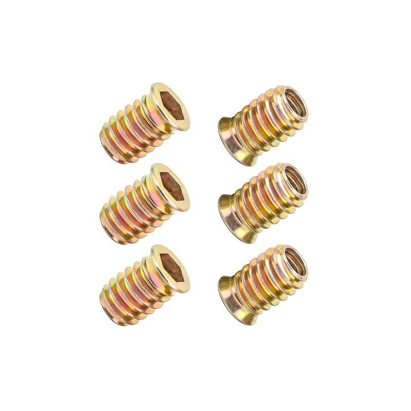 Qrity Pack of 20 Threaded Inserts Nuts, Screw Nuts, M6