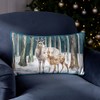 Evans Lichfield Stag Scene Cushion Cover, Teal, 30 x 50cm