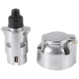 Byttlerom Trailer Accessories- 7 Pin Trailer Plug 12V Rv Sockets Towbar Towing 7Pin Metal Trailer Connectors