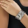 NovaCharm 3 Silver Upper Bangles - Chunky Cuff Bracelets in