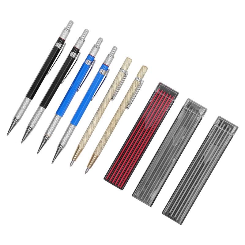 Carpenter Pencil Set 2 Scribers 36 Refills 4 All Metal