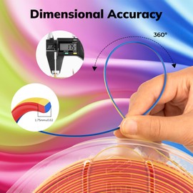 AMOLEN Silk PLA 3D Printer Filament, Tri Color Red Yellow Blue PLA 1.75mm, Shiny Multi Color Change Filament 3D Printing PLA Filament for Most FDM 3D Printer, 1kg Spool(2.2lbs)