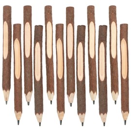 Capaneus Pack of 12 Branch Wooden Pencils, Lumberjack Look Pencils, Pencils Children, Tree Pencil, Pencils Children's Party Bags, Branch Pencils for Party Gift, Children's Birthday Gift