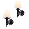Wall Sconces Sets of 2, Hardwired Classic Matte Black Sconces