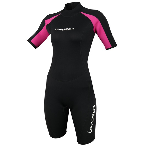 Lemorecn Wetsuits Womens Premium Neoprene Diving Suit 3mm Shorty Jumpsuit(3045-6)