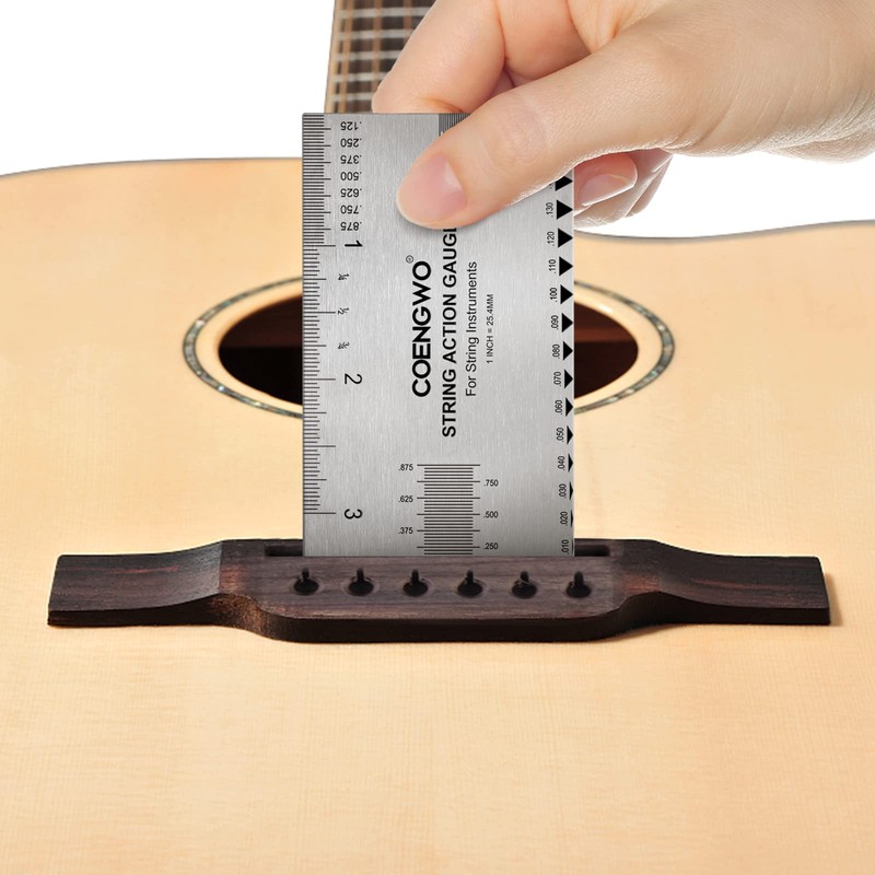 Guitar String Action Gauge, COENGWO String Height Gauge Ruler Guitar