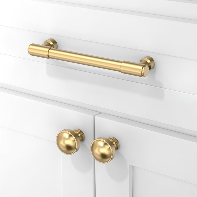Asimerdeco 10 Pack Champagne Bronze Cabinet Pulls 5 Inch(128mm) Kitchen
