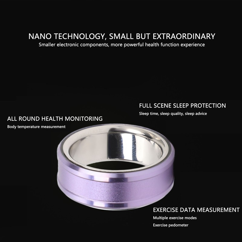 Smart Ring Purple Pedometer Deep Waterproof Lightweight Smart Health Ring