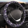 Purple Black Goth Spooky Pattern Steering Wheel Cover with 2