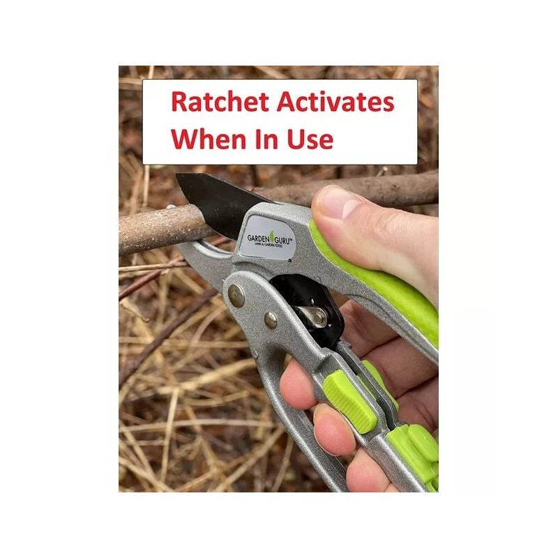 Garden Guru Ratchet Pruning Shears, Professional Garden Clippers