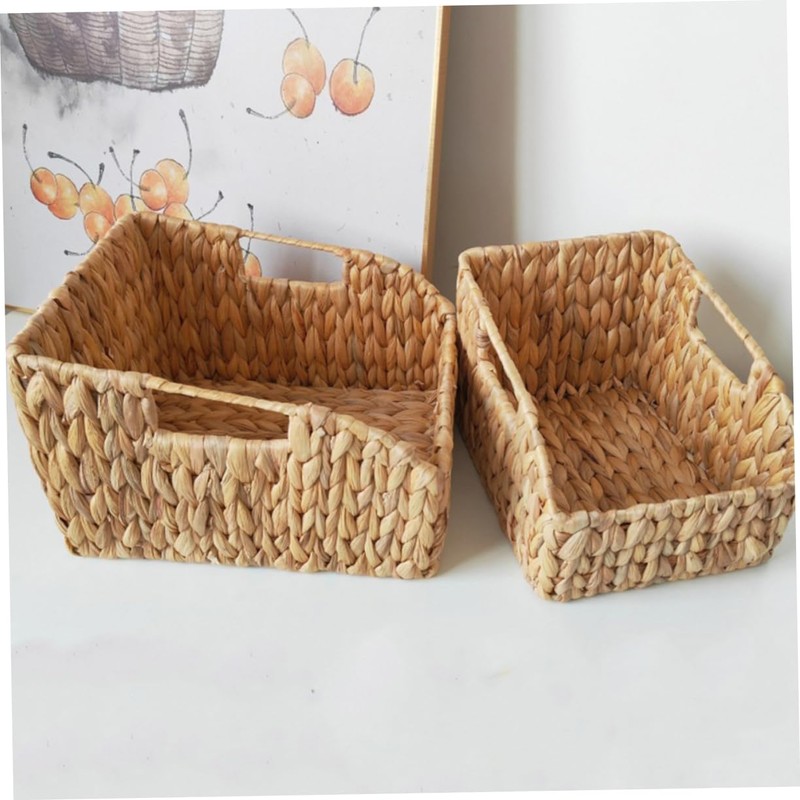 Alipis Versatile Storage Basket Woven Desktop Organizer for Kitchen Office