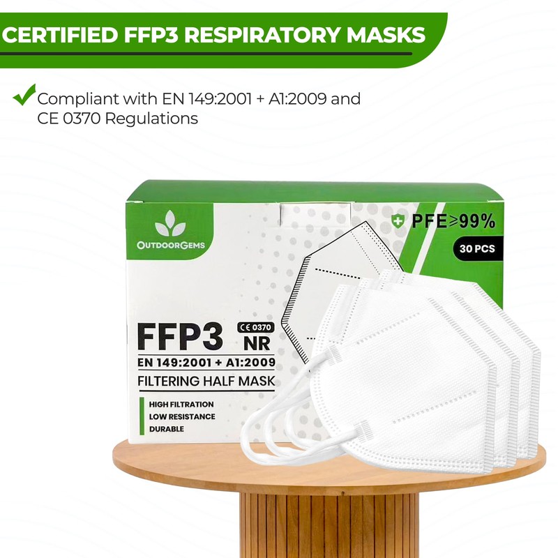 OutdoorGems FFP3 Face Masks Pack of 30 – CE &