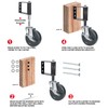 Ronlap Gate Wheels for Wooden Gate, Gate Caster Wheel Spring