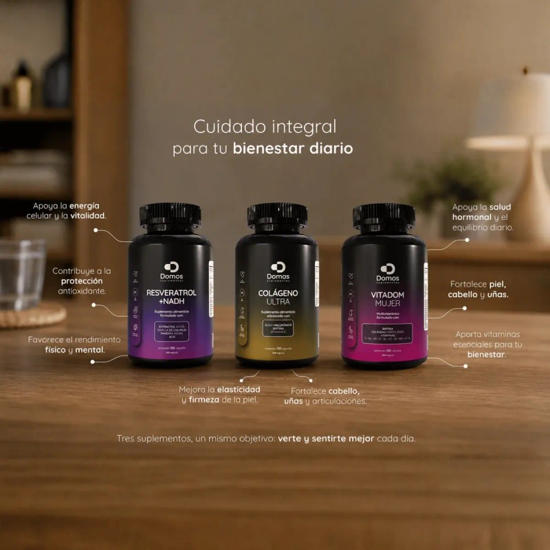 Kit Mujer Domos / Vitadom + Colágeno + Resveratrol 120
