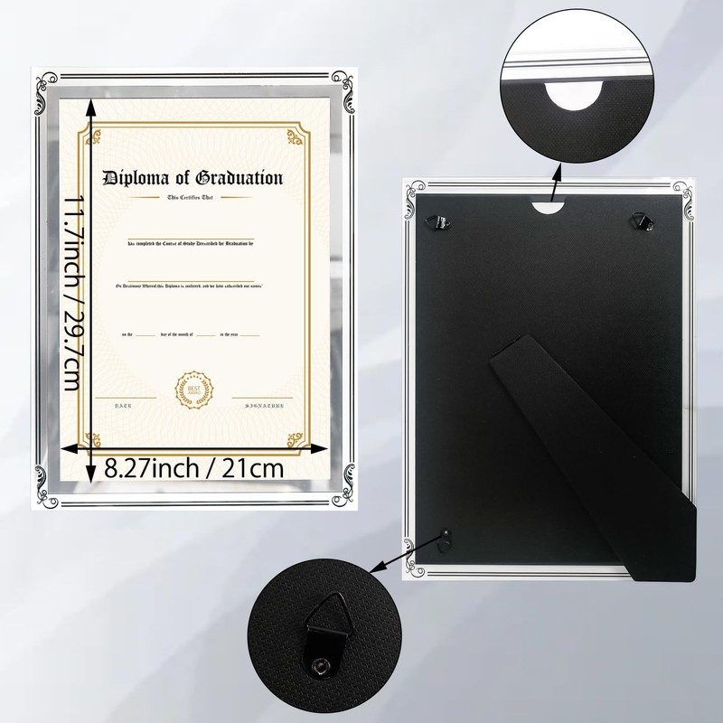 GraduationMall A4 Glass Diploma Picture Frame Certificate Frame Document Frame