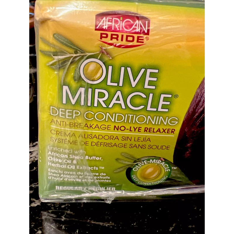 African Pride Olive Miracle Deep Conditioning No Lye Relaxer~Regula