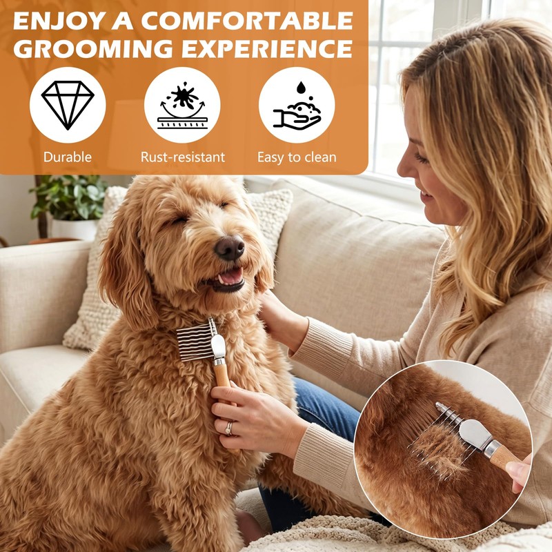 Dematting Comb for Dogs, Dematting Tool for Dogs & Cats,