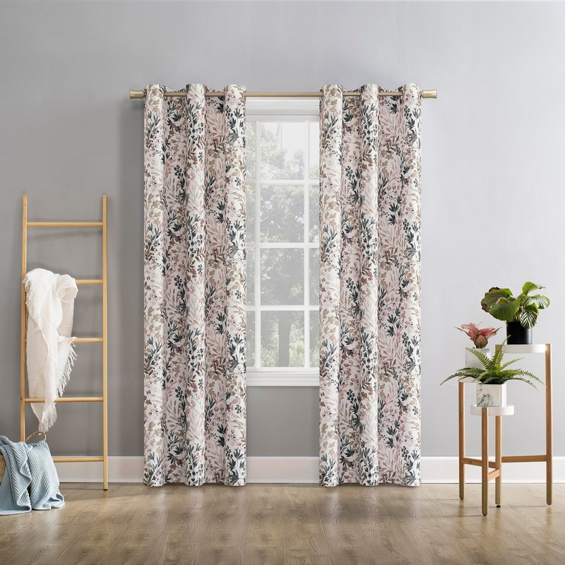 No. 918 Amelie Botanical Print Energy Saving Grommet Curtain Panel,