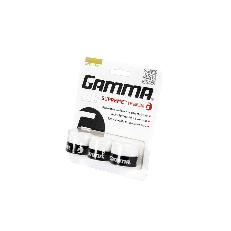 GAMMA Sports Supreme Perforated Overgrip - White AGSPO10