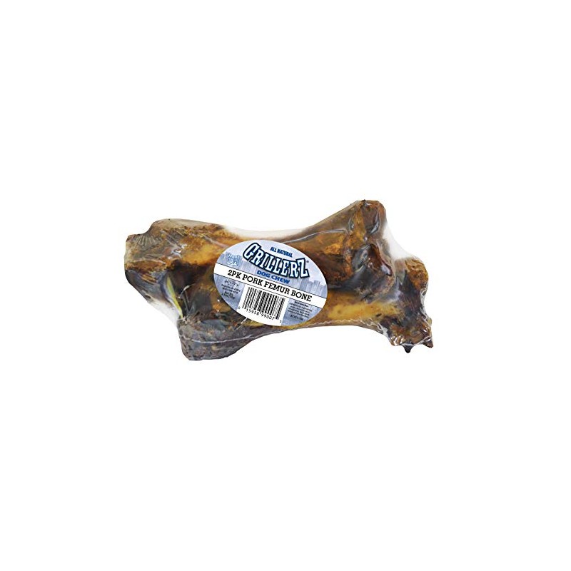 Grillerz Pork Femur Bones, 2 Count, Rawhide Free, All Natural