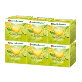 Bad Heilbrunner Hot Lemon with Lime Tea - Fruit Tea in Pyramid Bag - Lemon, Lime - with Vitamin C for Defences - Strengthens the Immune System (6 x 15 Pyramid Bags)