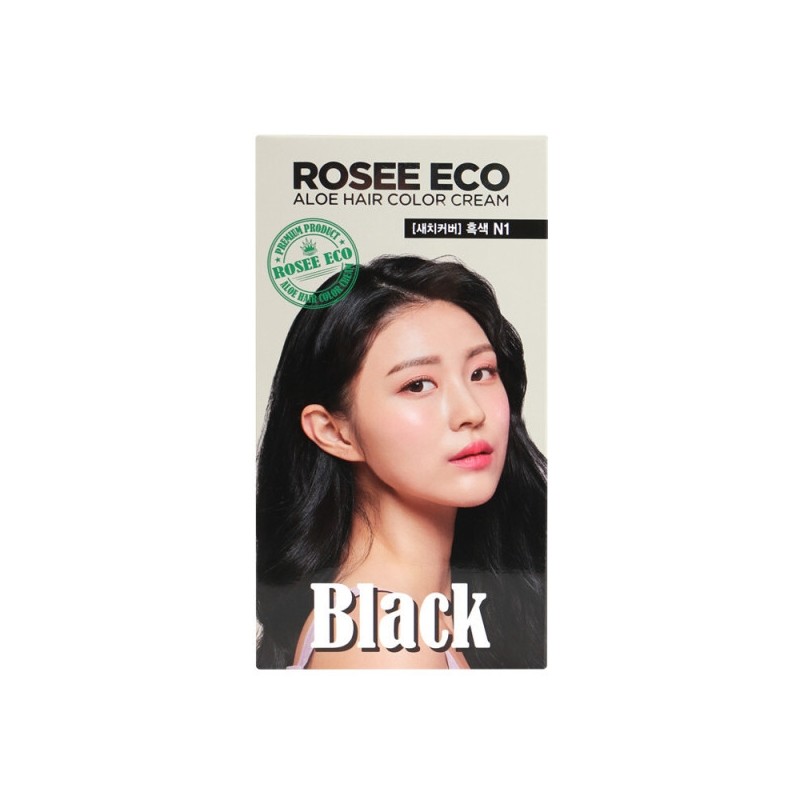 Rose Eco Aloe Hair Color Cream N1 Black / 로제
