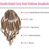 20inch Curly Dreads with FishBone Braid Boho Style Synthetic Double