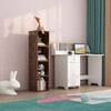 ALISENED 4 Cube Small Bookshelf, Narrow Storage Organizer Shelf, Wooden