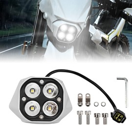 OICCTBF Upgrade LED Headlight Kit with White Cover,Plug N Play LED Front Headlight Front Lamp Light With Mounting Bracket Square Bulbs Headlamp Assemblies for Sur Ron Ultra Bee 2022+