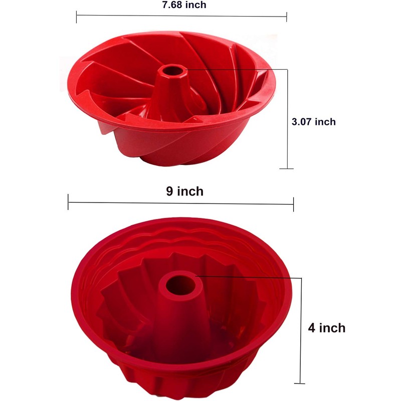 IELEK Silicone Fulted Pan Cake Nonstick Jello Molds Tube for