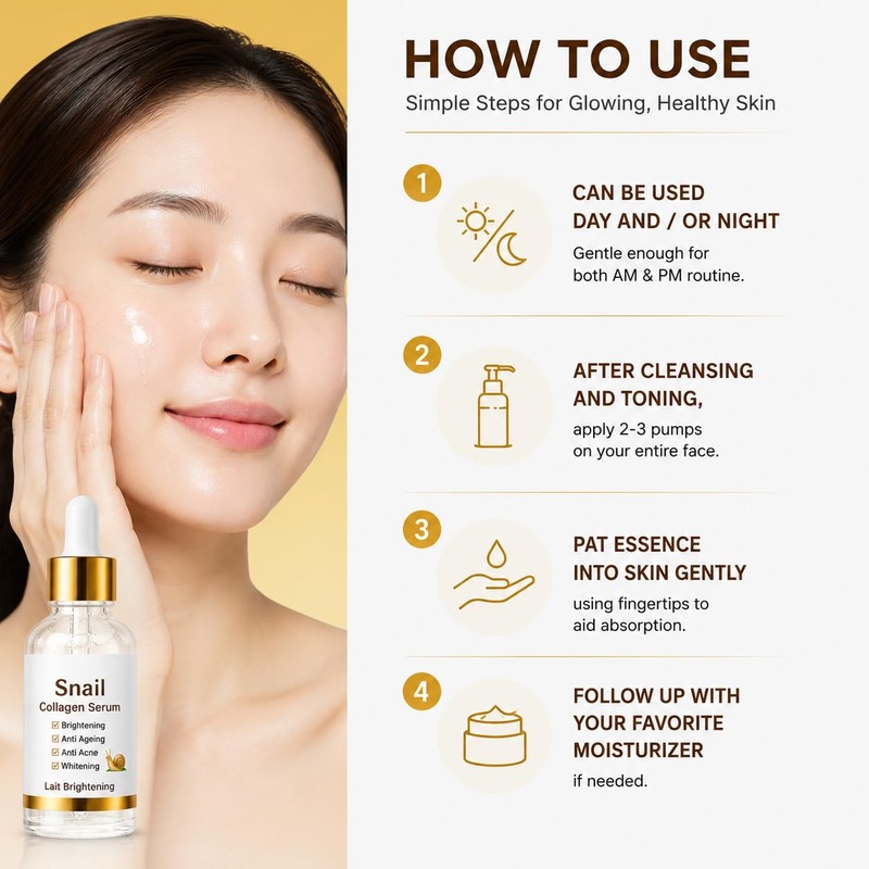 Snail Mucin Serum for Face, Hydrating Serum for Face with
