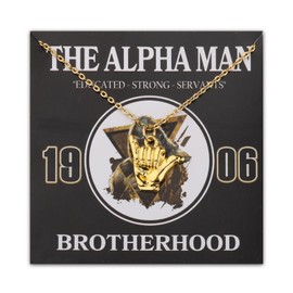 POTIY Hand Sign Beaded Bracelet Black and Gold Fraternity Gift Bracelet Sorority Jewelry Gift for Men (Necklace-1)