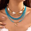 RadiVibe Boho Layered Starfish Necklaces for Women Puka Shell Necklaces