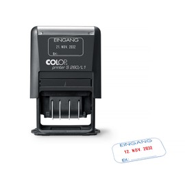 COLOP Date Stamp Printer S 260/L1 with Text "Entrance", Language: German (D02), Print Colour: Blue/Red
