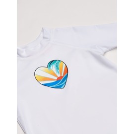 Kanu Surf Karlie - Playera de natación con protección Solar UPF 50+ para niña, Sunrise White, 10