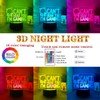 Deluisho Can't Hear You I'm Gaming Night Light, Anime 3D