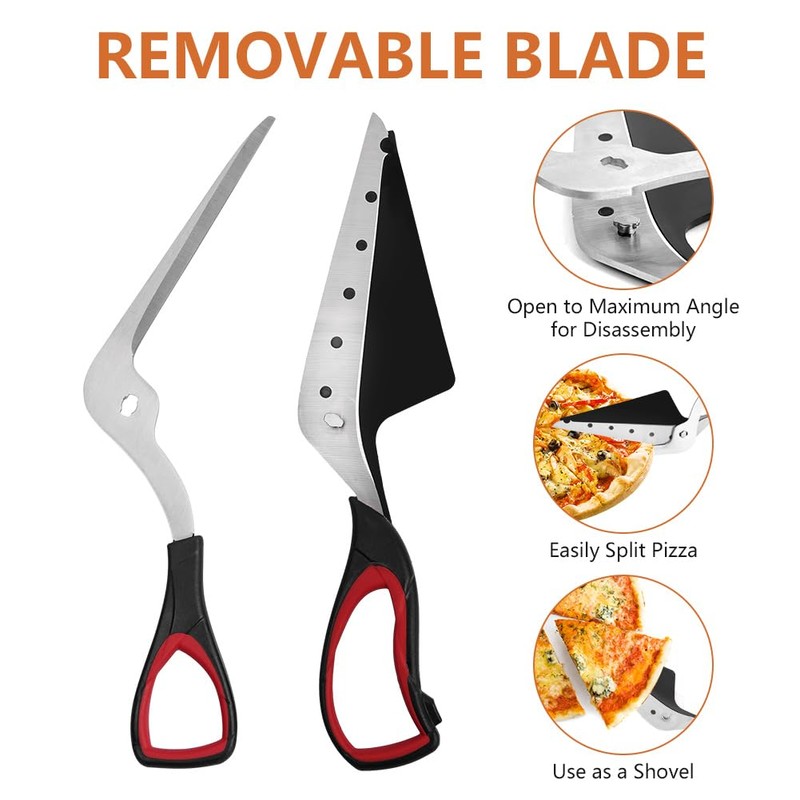 Vicloon Pizza Scissors, Food Slicer & Pizza Server, Pizza Cutter