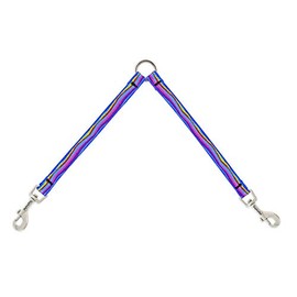 Coupler for Walking Two Small Dogs Together by Lupine, 1/2" wide Ripple Creek design 18" Long