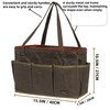 15.5-Inch Foldable Open Top Waxed Canvas Tool Bag, Multi-Purpose Wrench