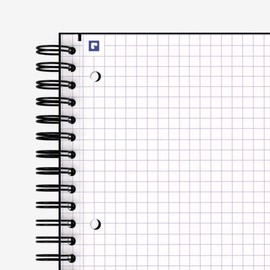 Hamelin 1 Subject, Graph Paper, Hard Cover Spiral Bound Grid Notebook, 4 Square Per Inch 150 Pages MIDNIGHT Black 8.5"x11"
