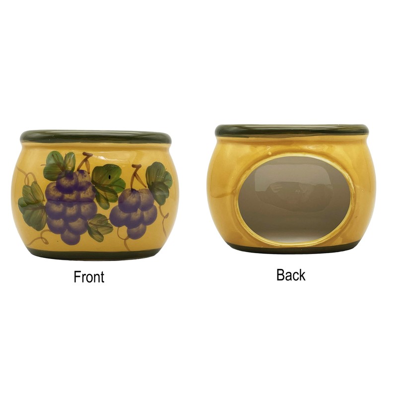 Tuscany Grape Collection Deluxe Hand-Painted Soap Dish and Lotion Dispenser