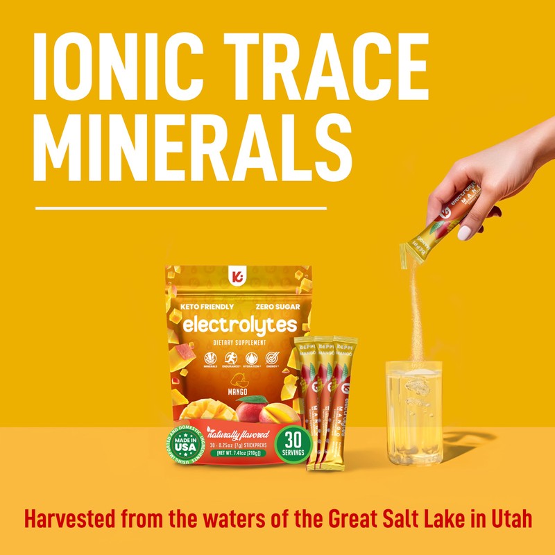 Keppi Electrolytes Powder Packets – Mango Flavor 30 Servings –