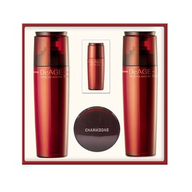 CHARMZONE DeAge Red Addition Korean Skincare Set of 3 – Anti-Aging Red Wine Face Care with Toning Water, Emulsion & Cream – Hydrating, Nourishing, Gift-Ready (10.98 fl. oz)