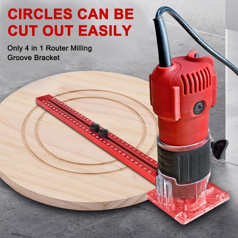4 in 1 Router Milling Groove Bracket, Aluminum Alloy Router